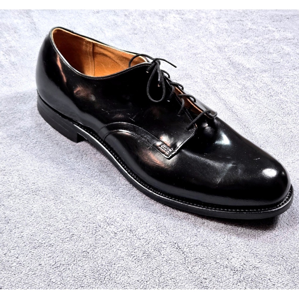 Craddock-Terry Vintage Derby Shoes Mens 13 W Black 1992 Military Dress Patent